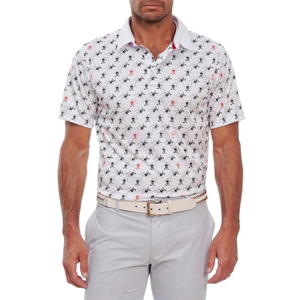Robert Graham Skull Golf Clubs Performance Polo